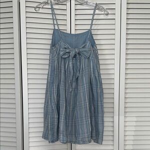 American Eagle Outfitters Light Blue Plaid Mini Dress